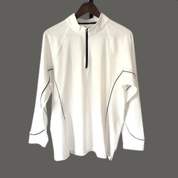 PETER MILLAR Women's Base Layer Shirt Size XL White 1/4 Zip UPF 50+ Golf Tennis - Picture 1 of 8